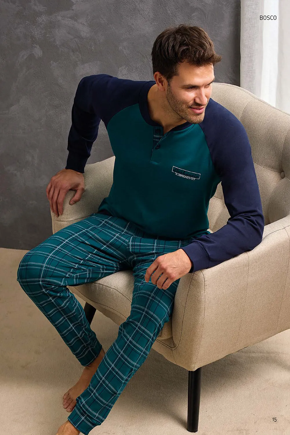 Pigiama in CALDO COTONE uomo GRANCHIO – GP2088