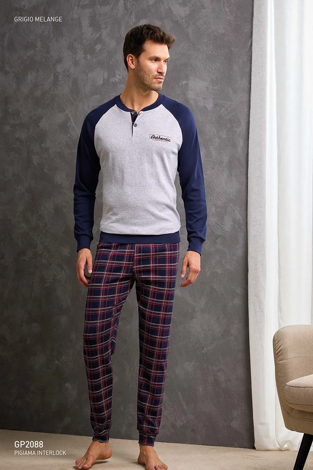 Pigiama in CALDO COTONE uomo GRANCHIO – GP2088 - immagine 3