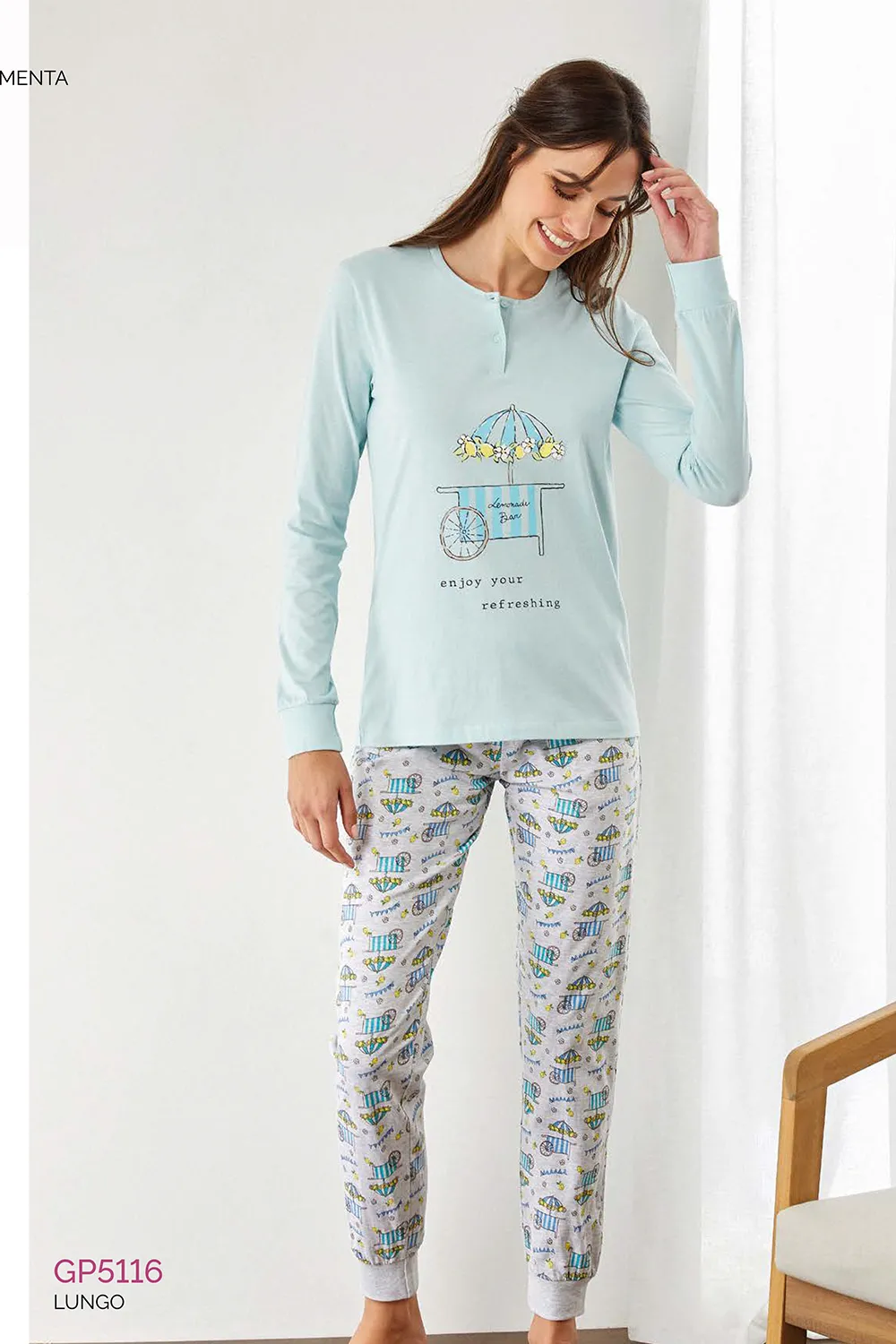 Pigiama in COTONE donna IL GRANCHIO – GP5116 - immagine 3