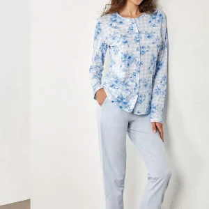 Pigiama aperto in COTONE donna IL GRANCHIO – GP5124A