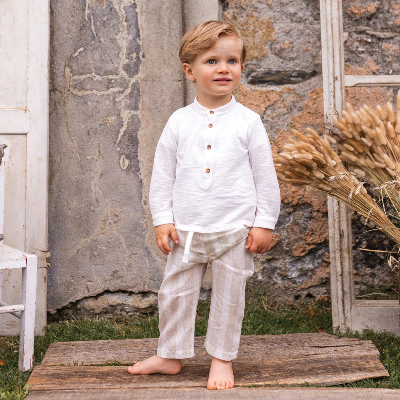 PANTALONE LINO RIGATO - immagine 3