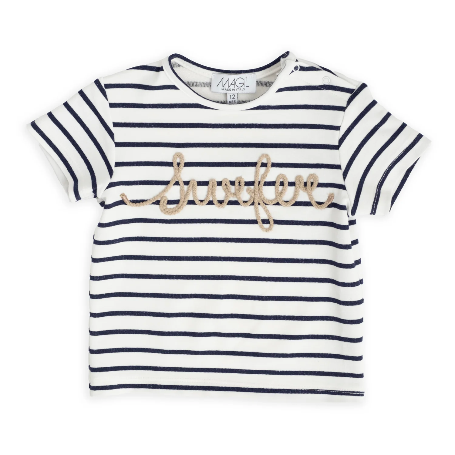 T-SHIRT RIGATA CON RICAMO SURFER