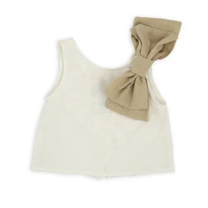 TOP IN JERSEY FIAMMATO CON FIOCCO