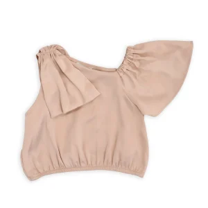 TOP IN RASO CON FIOCCO SU SPALLA