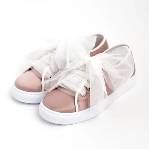 TENNIS IN RASO CON STRINGHE TULLE