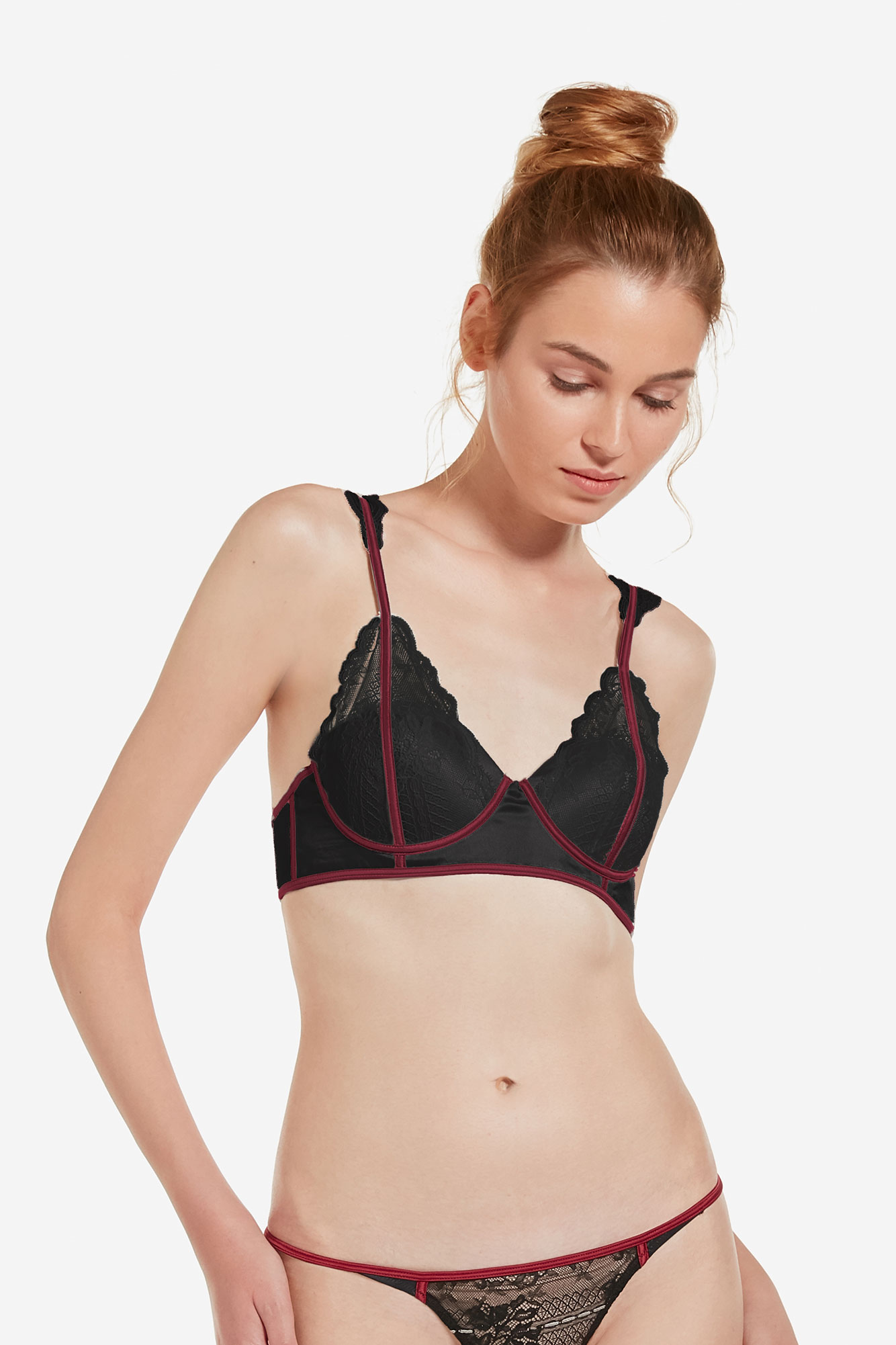 Anita – Reggiseno con pizzo e bordatura colorata - immagine 6