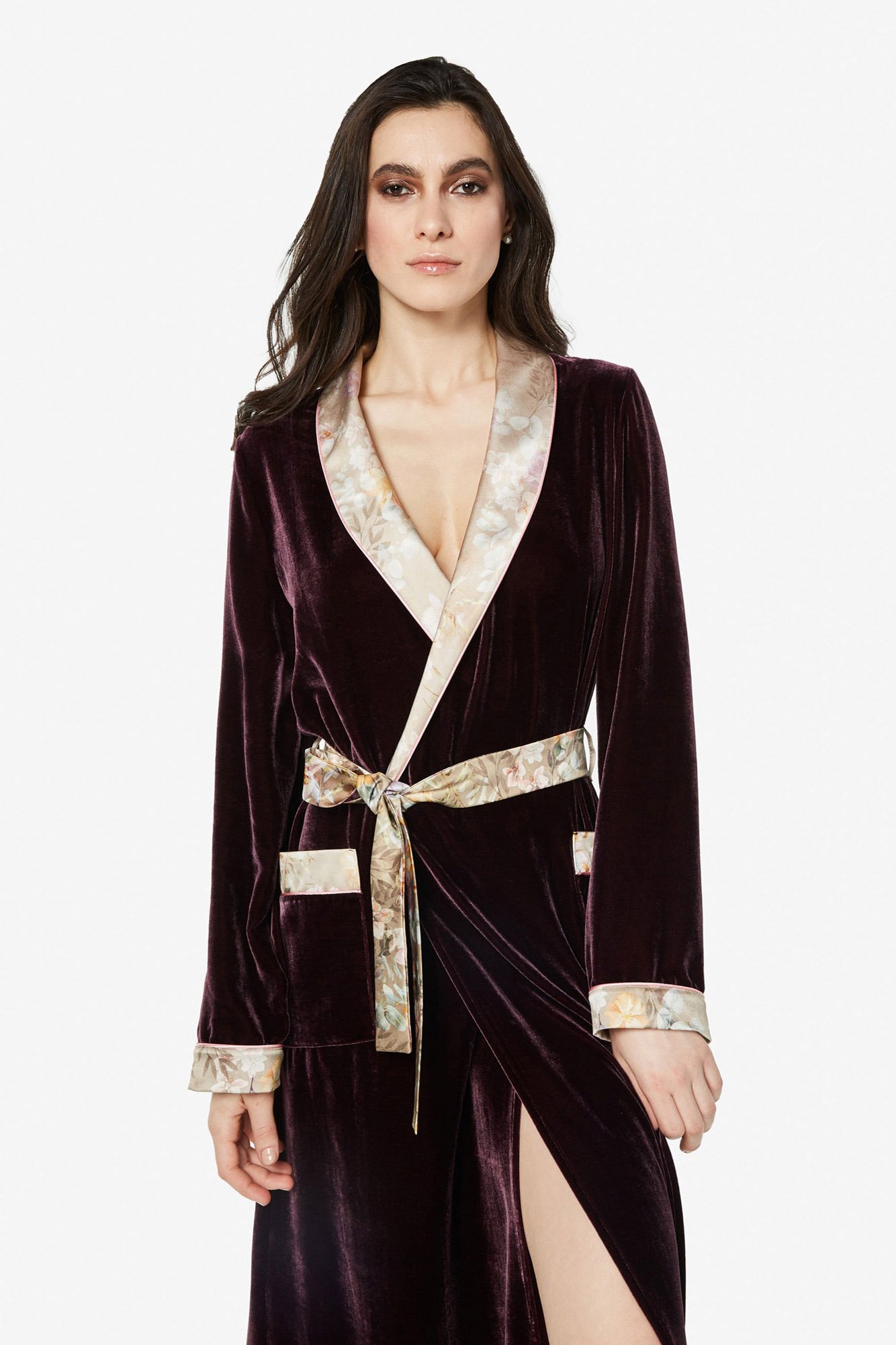 Carolin – Vestaglia lunga in velluto di seta