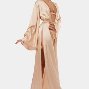 Fleur – Vestaglia lunga con maniche lunghe e spacchi