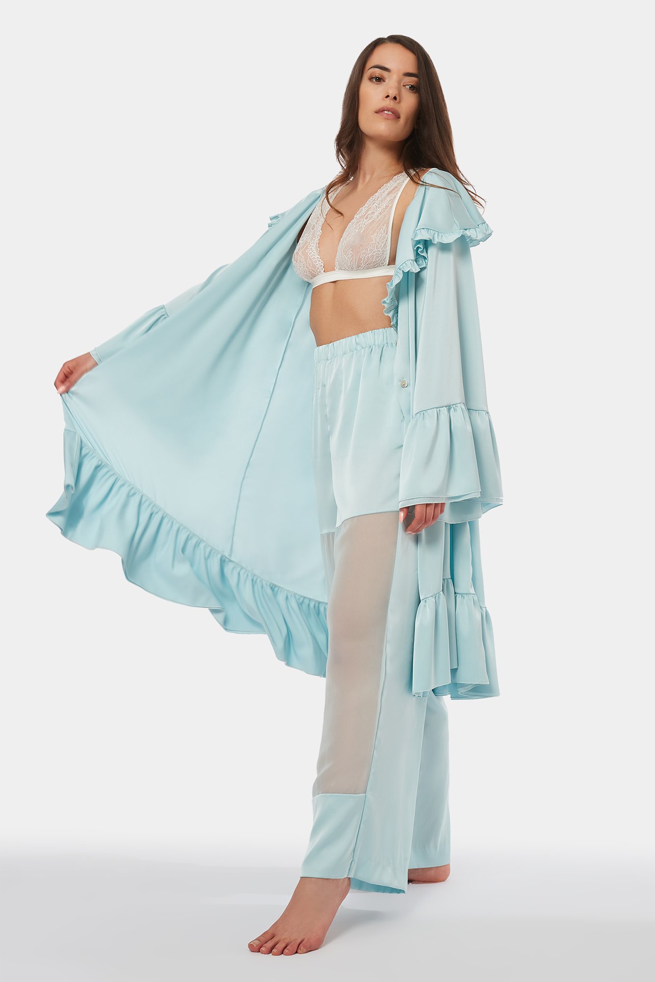 Prue – Pantalone in raso e voile - immagine 6