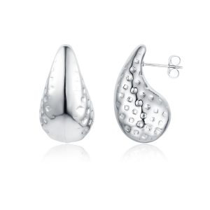 ORECCHINI #BRAND ACCIAIO INOSSIDABILE DROP PUNTINATO ACCIAIO