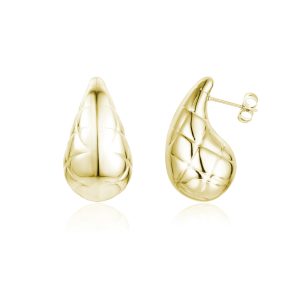 ORECCHINI #BRAND ACCIAIO INOSSIDABILE DROP LUNARE COLOR ORO