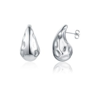 ORECCHINI #BRAND ACCIAIO INOSSIDABILE DROP LUNARE COLOR ACCIAIO