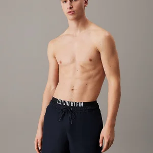 COSTUME UOMO CALVIN KLEIN A PANTALONCINO NERO CON ELASTICO VISIBILE LOGATO
