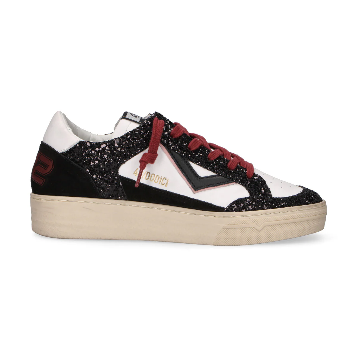 4B12 sneaker Kyle glitter nero bordeaux - immagine 2