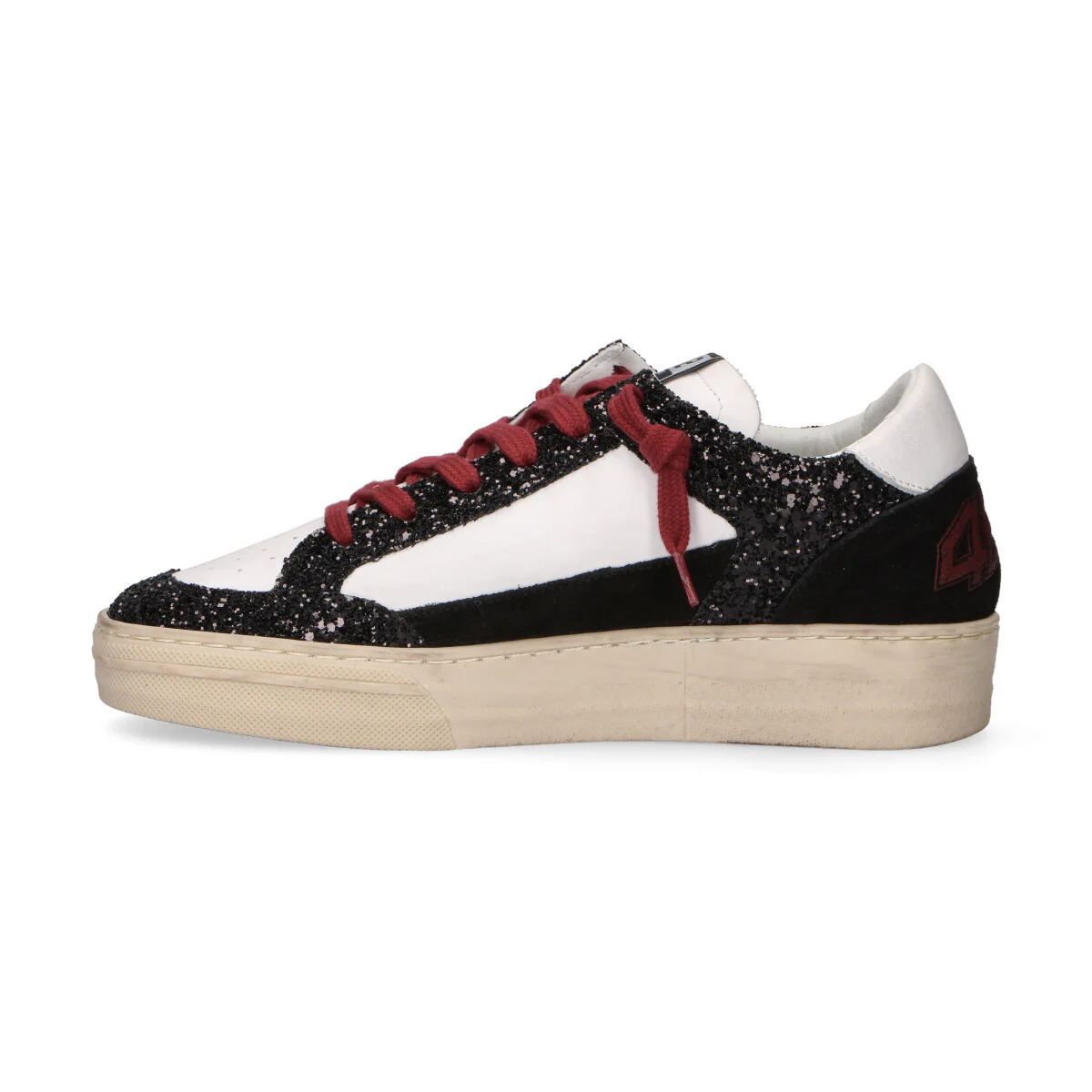 4B12 sneaker Kyle glitter nero bordeaux - immagine 3