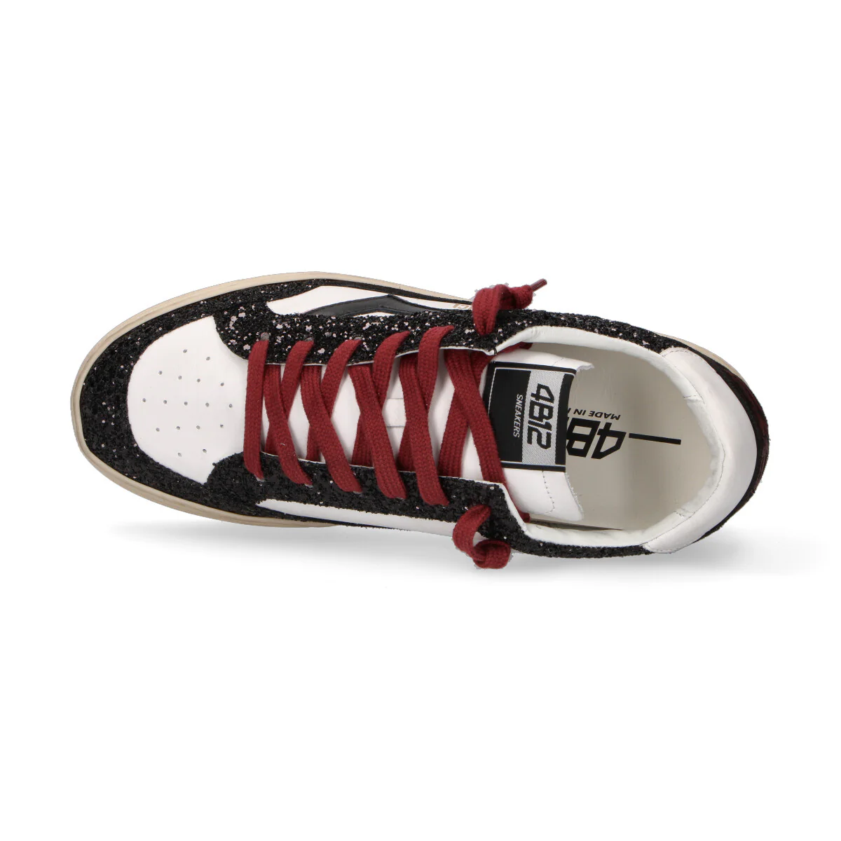 4B12 sneaker Kyle glitter nero bordeaux - immagine 4