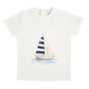 T-SHIRT STAMPA BARCA A VELA