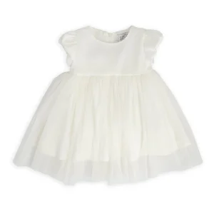 ABITO IN RASO CON GONNA TULLE