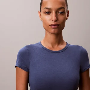 BRASSIERE T-SHIRT CALVIN KLEIN DONNA BLU CON ELASTICO BLU LOGATO IN AZZURRO