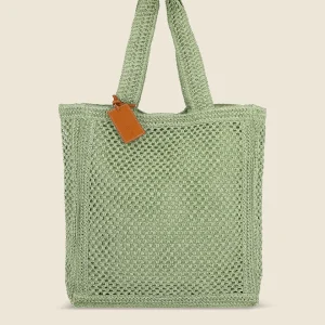 BORSA MARE ME FUI IN RAFIA COLOR VERDE SALVIA