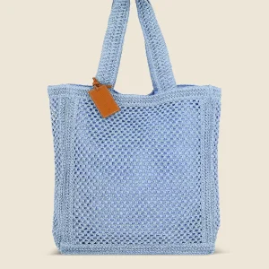 BORSA MARE ME FUI IN RAFIA NEL COLOR AZZURRO