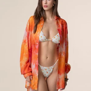 CAMICIONE ME FUI 100% VISCOSA NEI COLORI DELL’ARANCIO E ROSA