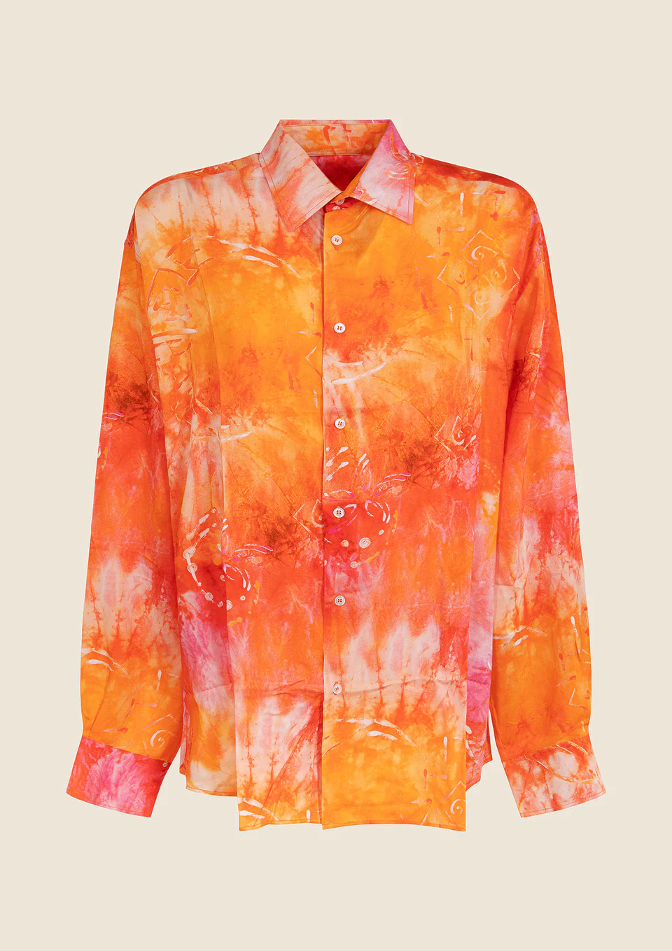 CAMICIONE ME FUI 100% VISCOSA NEI COLORI DELL’ARANCIO E ROSA - immagine 4