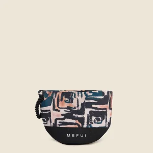 POCHETTE MARE ME FUI IN CANVAS CON CORDINO NELLA FANTASIA TRIBALE NERA E BEIGE