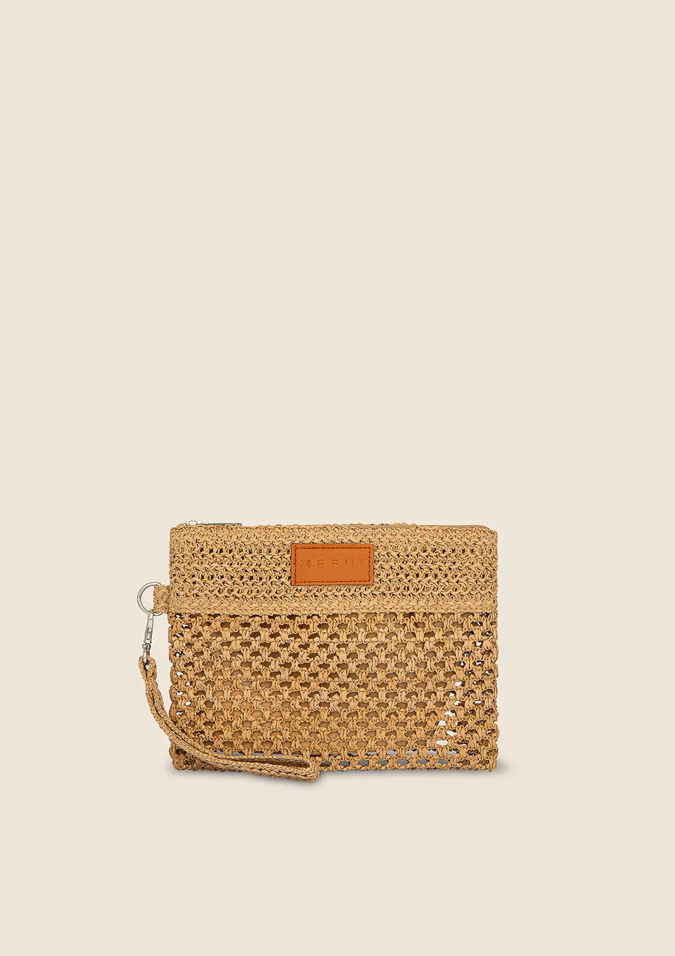 POCHETTE ME FUI IN RAFIA BEIGE - immagine 2