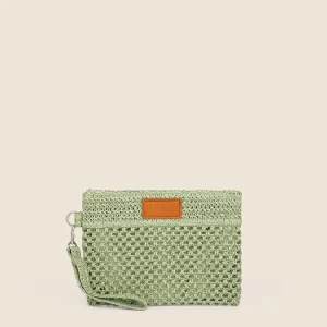 POCHETTE IN RAFIA ME FUI NEL COLORE VERDE SALVIA