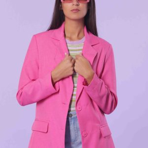 MIMÌ MUÀ Firenze NFAG-6352 Giacca lunga fiammato rosa