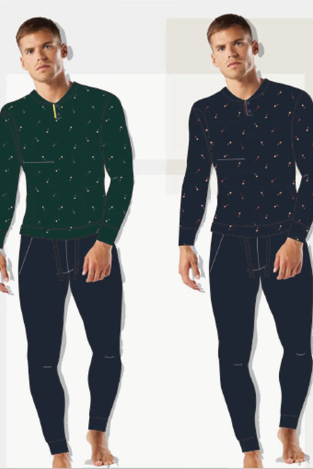 Pigiama in CALDO COTONE uomo ORONERO- OU495 - immagine 3