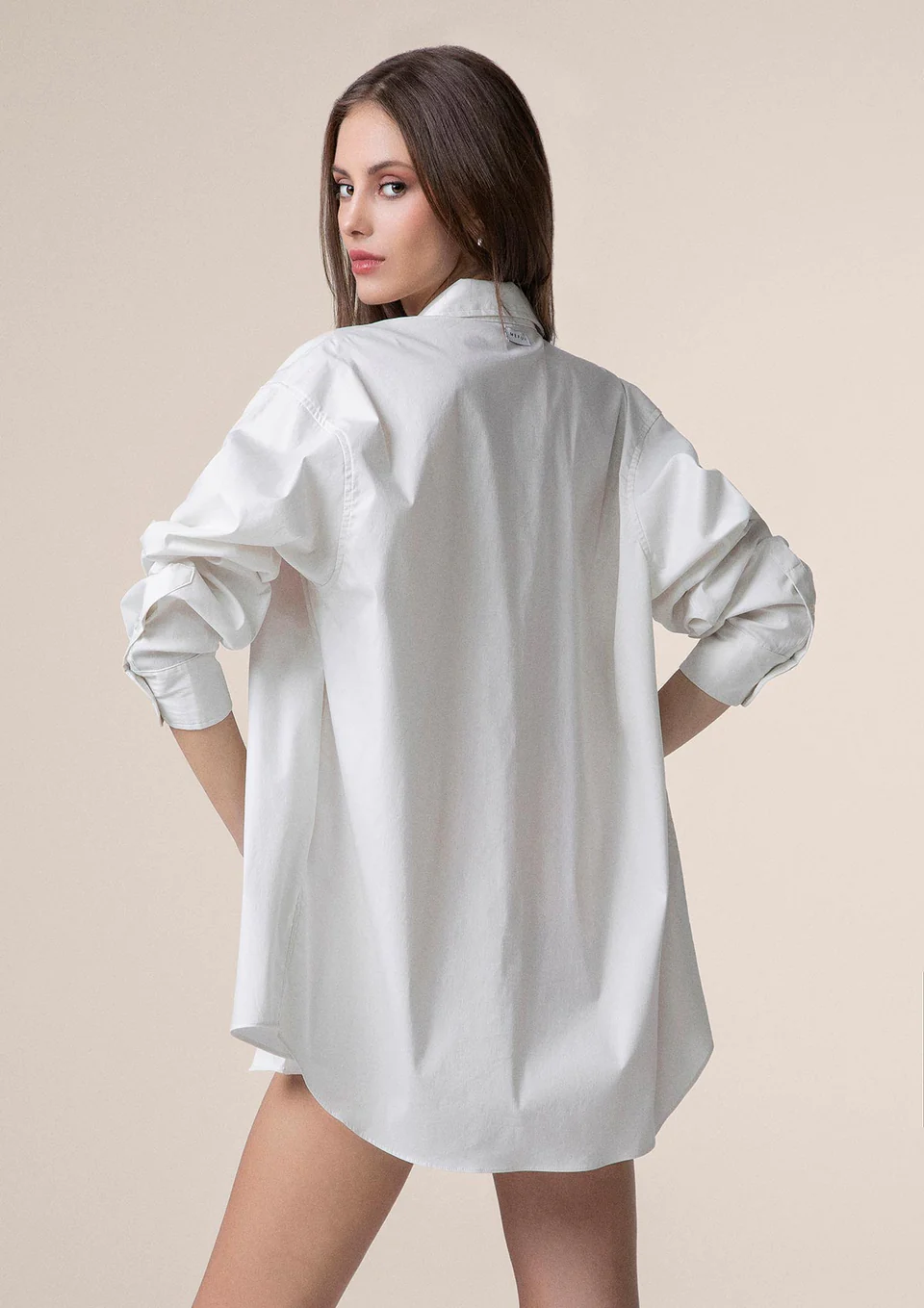 CAMICIONE DONNA ME FUI IN 100% COTONE BIANCO - immagine 3