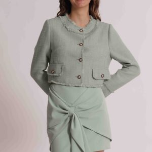 Giacca in tweed Mimì Muà Firenze – Verde Menta