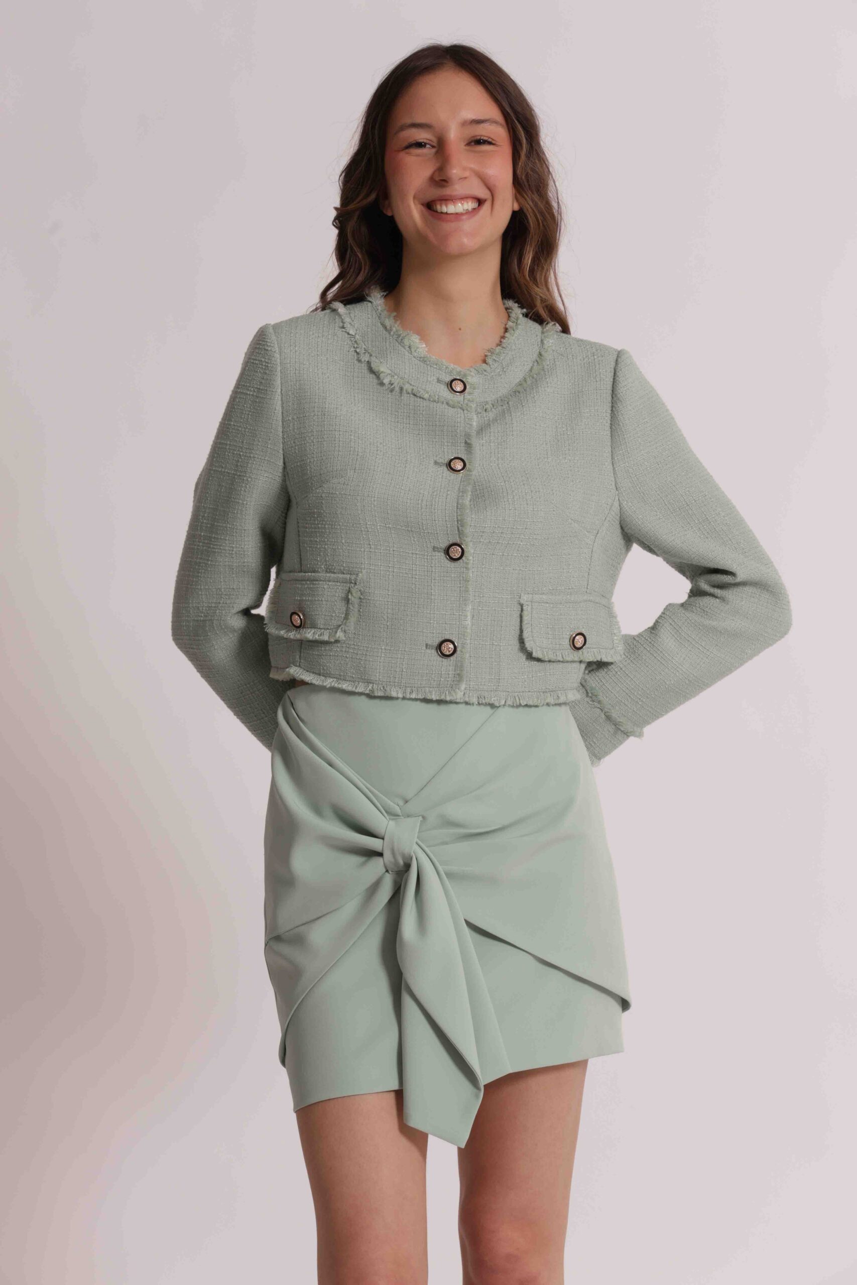 Giacca in tweed Mimì Muà Firenze – Verde Menta - immagine 2