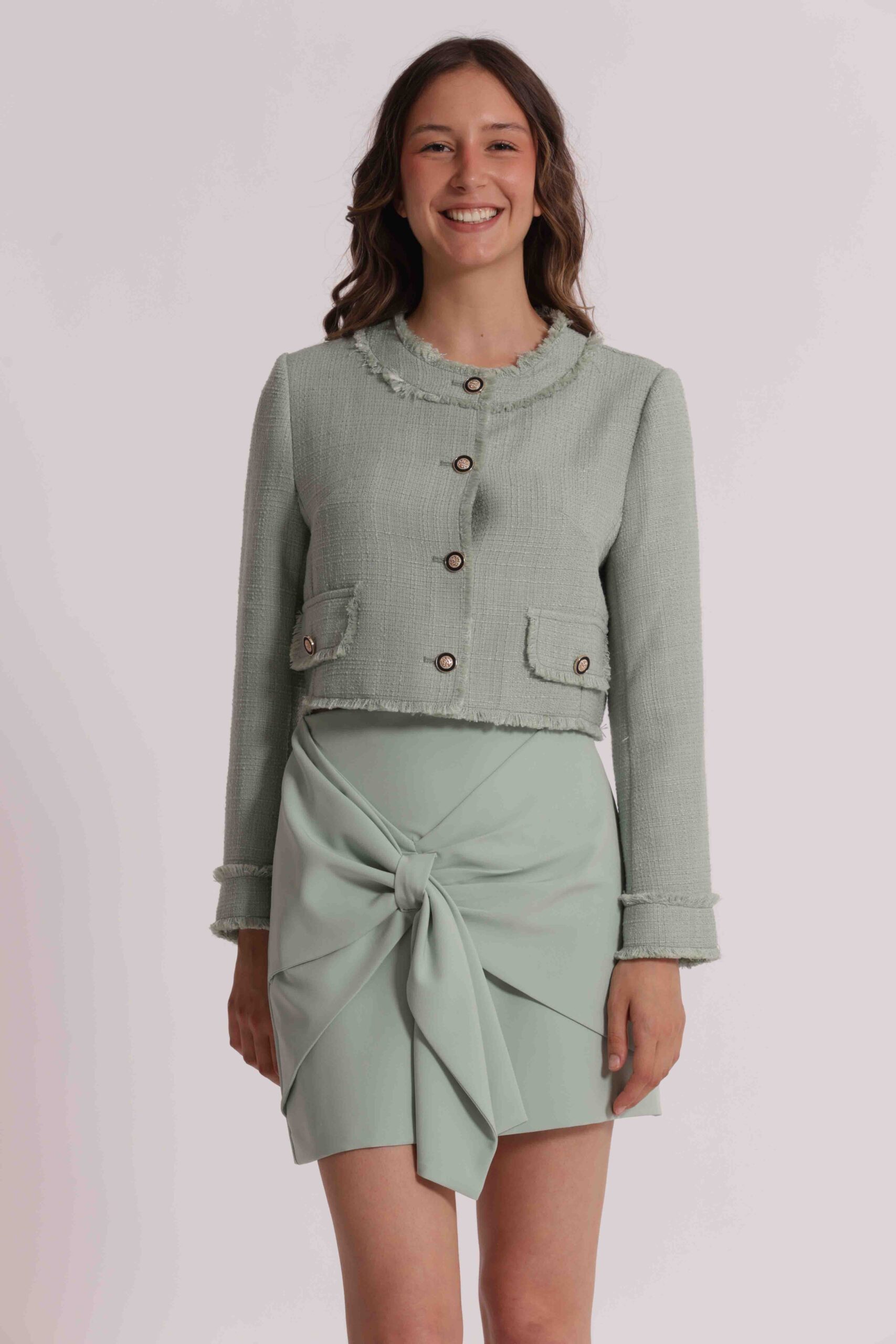 Giacca in tweed Mimì Muà Firenze – Verde Menta - immagine 8