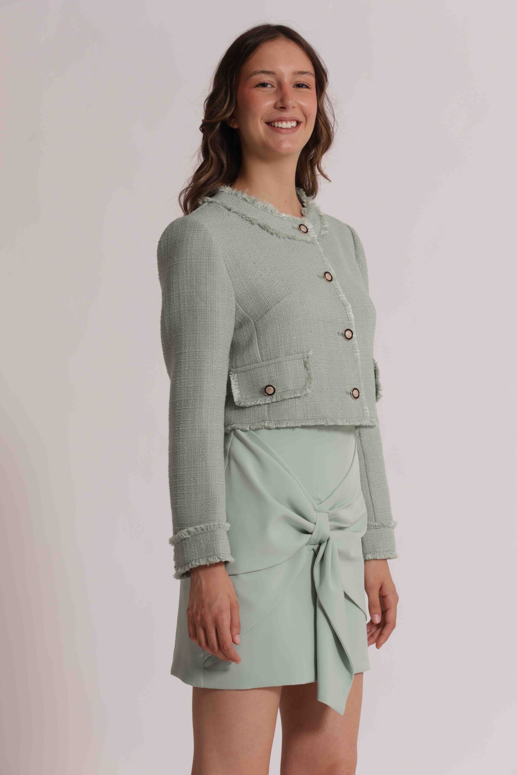 Giacca in tweed Mimì Muà Firenze – Verde Menta - immagine 7