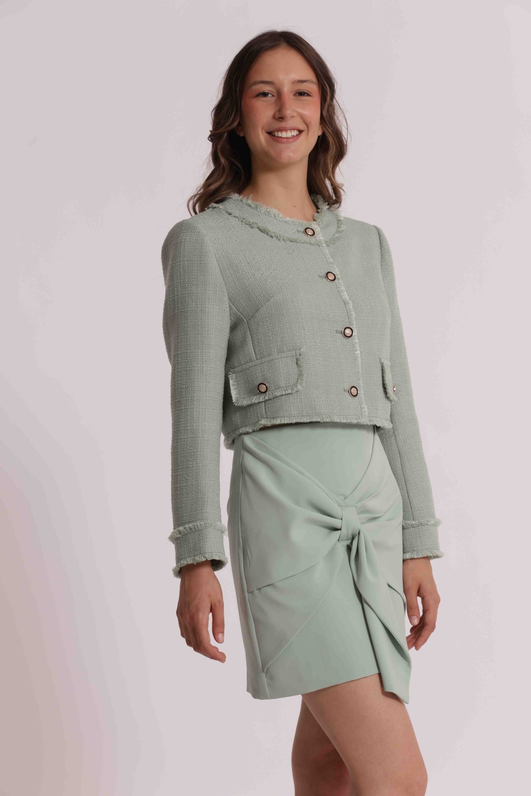 Giacca in tweed Mimì Muà Firenze – Verde Menta - immagine 6