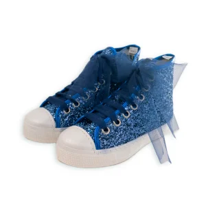 SNEAKER ALTA GLITTER STRINGHE IN TULLE