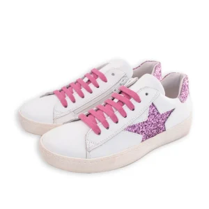SNEAKER BASSA IN PELLE CON DETTAGLIO GLITTER