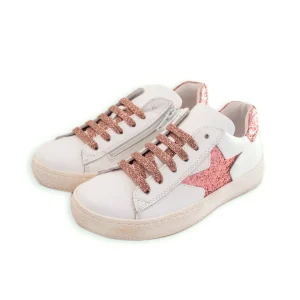 SNEAKER BASSA IN PELLE CON DETTAGLIO GLITTER
