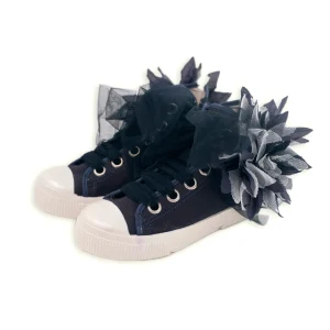 SNEAKER ALTA IN TELA CON FIORE