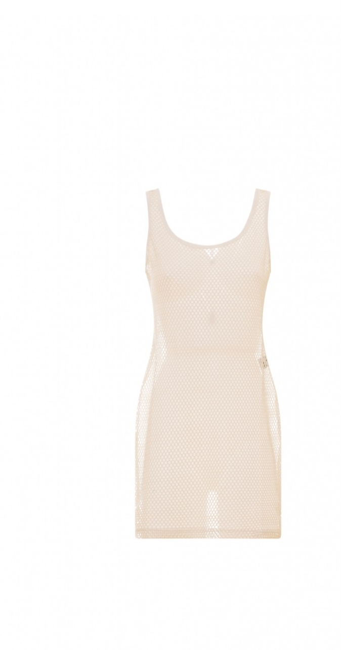 VESTITO CORTO MARE DONNA MATINEE CROCHET BIANCO - immagine 2