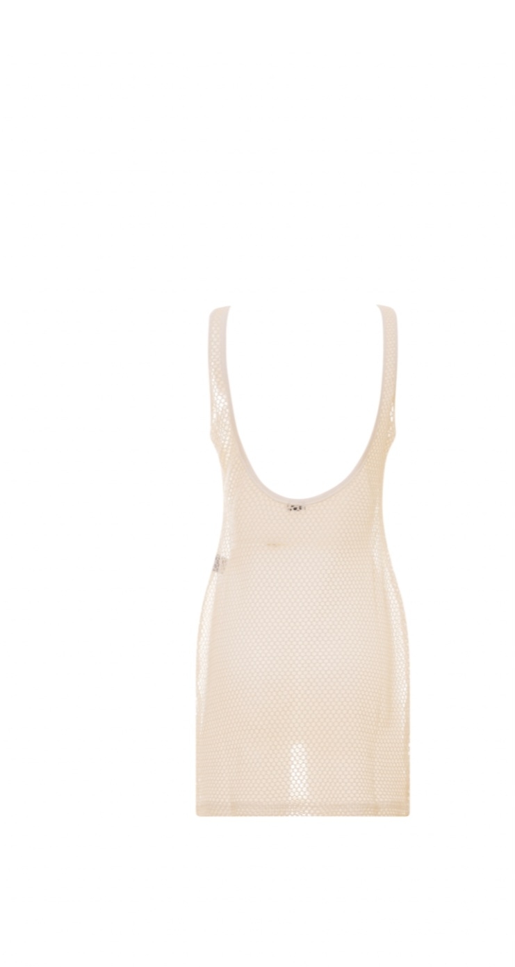 VESTITO CORTO MARE DONNA MATINEE CROCHET BIANCO - immagine 3