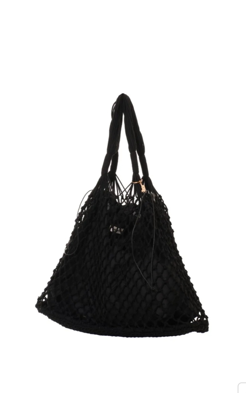 BORSA MARE A RETE MATINEE GRANDE NERA - immagine 3