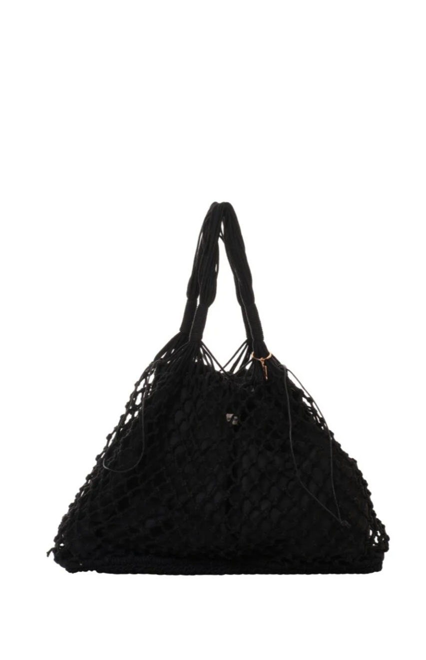 BORSA MARE A RETE MATINEE GRANDE NERA - immagine 4