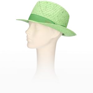 Cappello in Paglia con Nastro Gros-Grain e Logo Strass – Verde Shamrock – Liu Jo