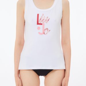 Top con logo e strass LIU JO