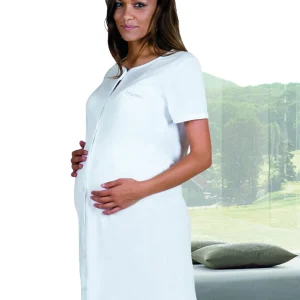 Camicia da notte clinica mezza manica aperta avanti Mamina – Z9121