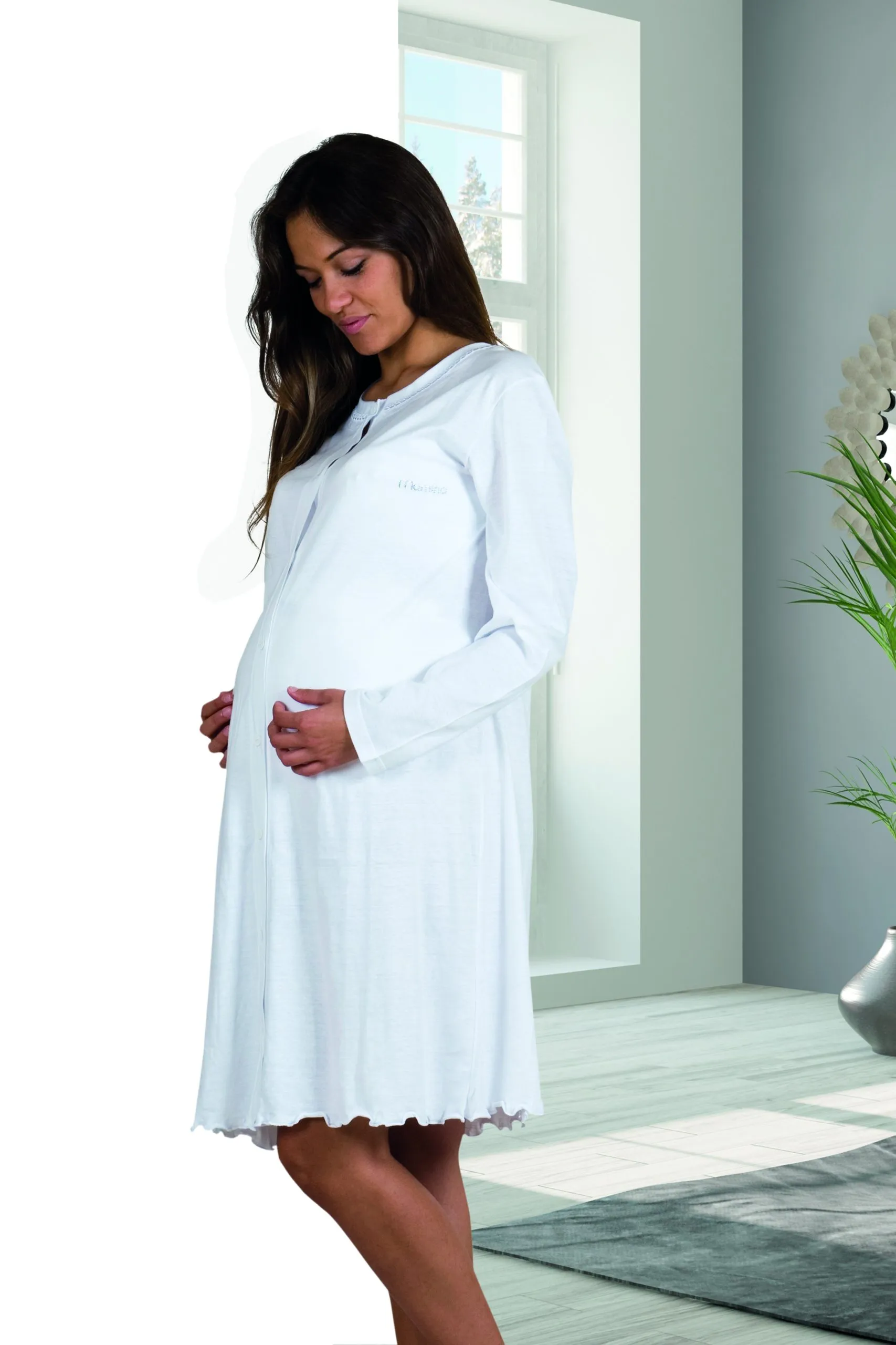 Camicia clinica manica lunga aperta davanti Mamina – Z9130